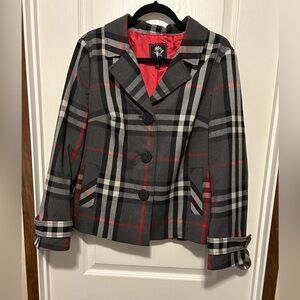 Abbie Mags Plaid Jacket - Size Large EUC